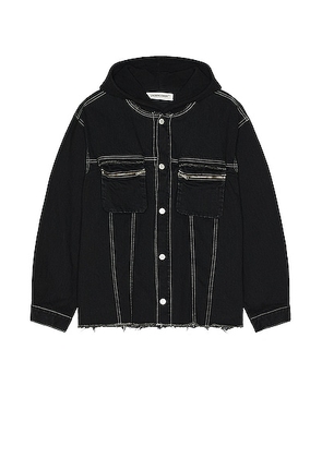 Undercover Hooded Denim Jacket in Black - Black. Size 5 (also in ).