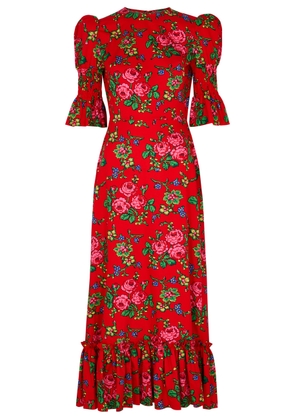The Vampire's Wife The Toto Floral-print Cotton Maxi Dress - Red - 8