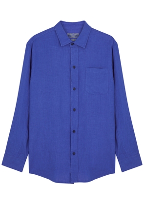 Desmond & Dempsey Lounge Linen Shirt - Blue - M
