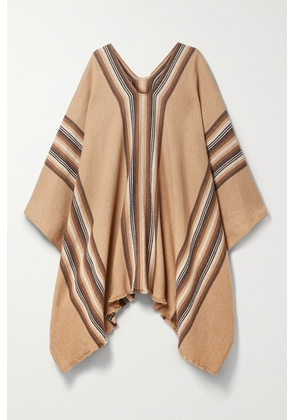 Nili Lotan - Brita Frayed Striped Wool-blend Poncho - Neutrals - One size