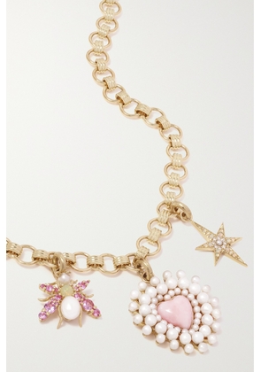 Storrow - Everett, Stella, Juliana + Beatrice 14-karat Gold, Enamel And Multi-stone Necklace - One size
