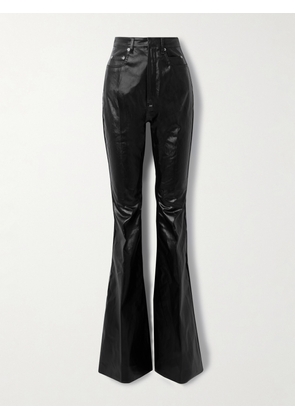 Rick Owens - Bolan Coated Cotton-blend Twill Flared Pants - Black - 25,26,28,29,30,32