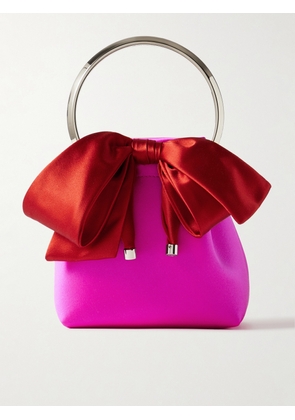 Jimmy Choo - Bon Bon Bow-embellished Two-tone Satin Bucket Bag - Pink - One size