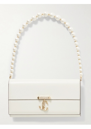 Jimmy Choo - Avenue Faux Pearl And Crystal-embellished Leather Clutch - Ivory - One size