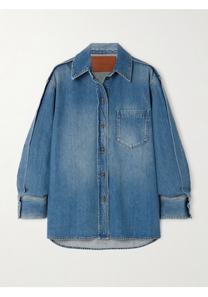 Victoria Beckham - Pintucked Denim Shirt - Blue - UK 4,UK 6,UK 8,UK 10,UK 12,UK 14