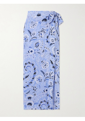 Etro - Floral-print Voile Pareo - Blue - One size