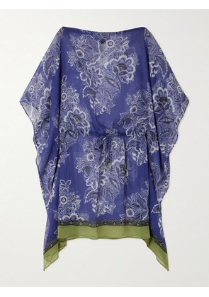 Etro - Floral-print Crepon Kaftan - Blue - One size