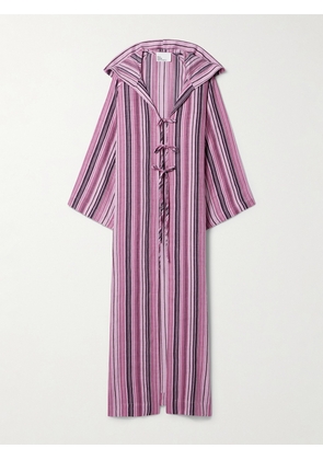 Lisa Marie Fernandez - + Net Sustain Beach Cape Striped Linen-blend Maxi Dress - Pink - 0,1,2,3,4