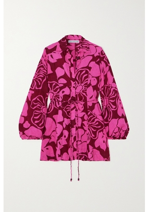 Faithfull - + Net Sustain Rae Floral-print Linen Mini Shirt Dress - Pink - x small,small,medium,large,x large,xx large