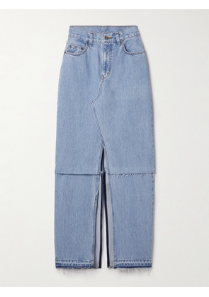 BETTTER - + Net Sustain Convertible Frayed Denim Maxi Skirt - Blue - small,medium,large