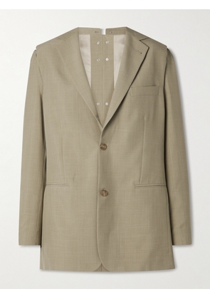 BETTTER - + Net Sustain Dina Convertible Wool-blend Blazer - Green - x small,small,medium,large