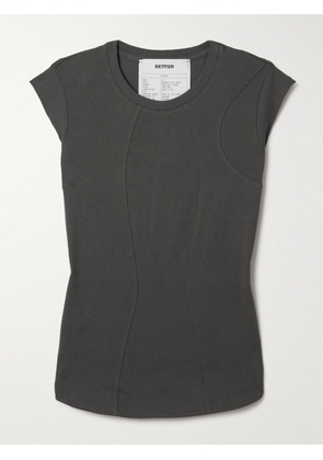BETTTER - + Net Sustain Paneled Cotton-jersey T-shirt - Gray - x small,small,medium,large