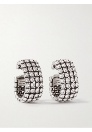 Balenciaga - Glam Silver-tone Crystal Ear Cuffs - One size