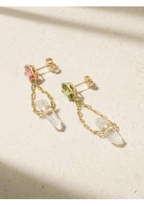 JIA JIA - 14-karat Gold, Tourmaline And Crystal Earrings - Multi - One size