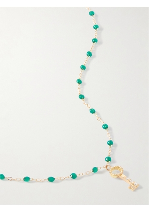 Gigi Clozeau - The Key 18-karat Gold, Resin And Diamond Necklace - Green - One size
