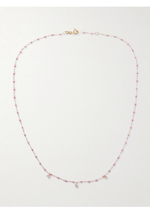Gigi Clozeau - Gigi Supreme 18-karat Gold, Resin And Diamond Necklace - Pink - One size