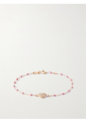 Gigi Clozeau - In Love 18-karat Gold, Resin And Diamond Bracelet - Pink - One size