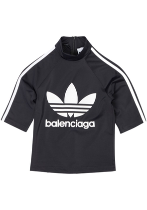 Balenciaga x adidas logo-print high-neck top - Black