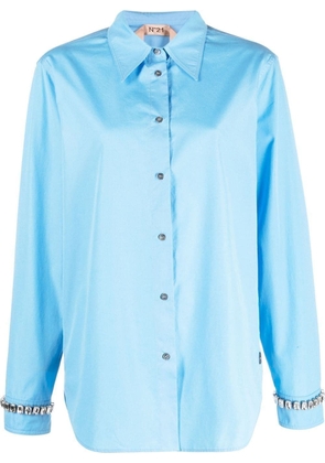 Nº21 rhinestone-embellished long-sleeved shirt - Blue