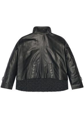 Balenciaga high-neck leather jacket - Black