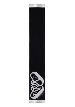Alexander McQueen Half Seal logo-intarsia scarf - Black