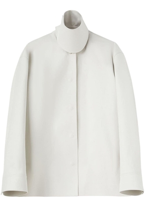Jil Sander high-neck cotton shirt jacket - Neutrals