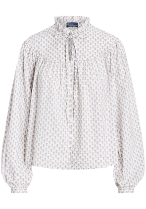 Polo Ralph Lauren floral-print poplin blouse - White