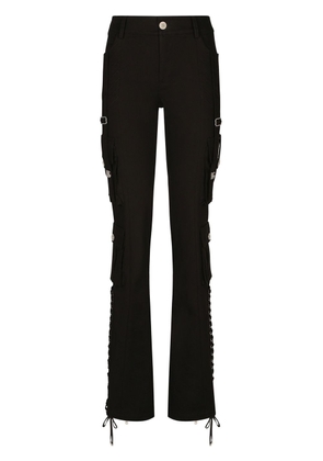 Dolce & Gabbana eyelet-embellished flared cargo trousers - Black
