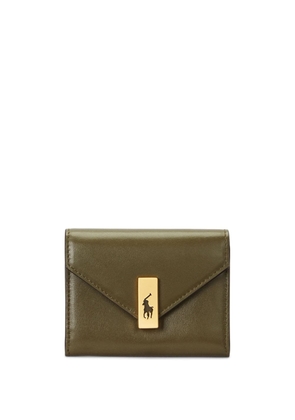 Polo Ralph Lauren logo-plaque leather wallet - Green
