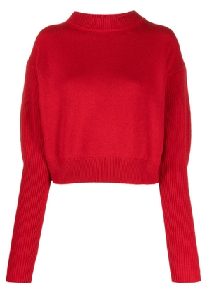 Alexander McQueen cropped cashmere-blend jumper - Red