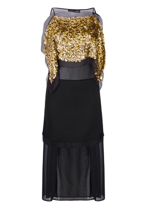 Proenza Schouler sequin-embellished silk midi dress - Black