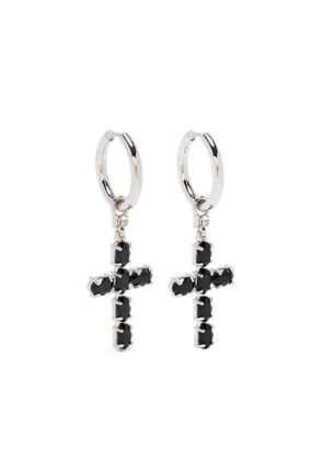 Dolce & Gabbana cross-charm hoop earrings - Silver