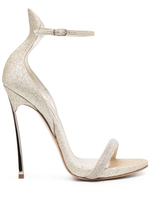 Casadei glitter 125mm heeled sandals - Gold