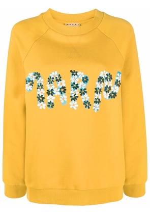 Marni logo-print long-sleeve sweatshirt - Yellow