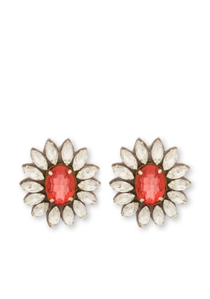 Moschino floral-motif crystal-embellished earrings - Gold
