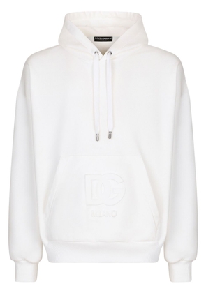 Dolce & Gabbana embossed-logo jersey hoodie - White