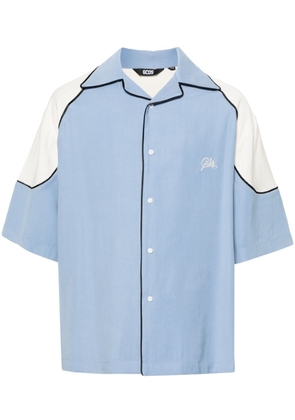 Gcds Comma cotton bowling shirt - Blue