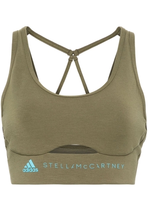adidas by Stella McCartney Truestrength logo-print performance tank top - Green