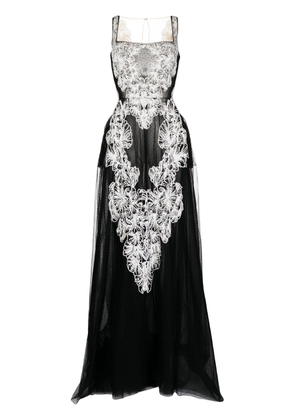 Saiid Kobeisy embroidered tulle gown - Black