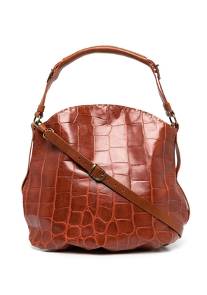 Madison.Maison crocodile-effect leather shoulder bag - Brown