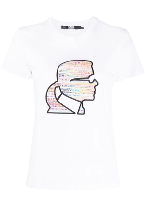 Karl Lagerfeld bouclé-profile T-shirt - White