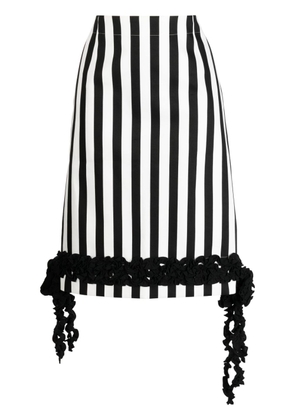 Comme des Garçons TAO ruffle-appliqué striped A-line skirt - Black