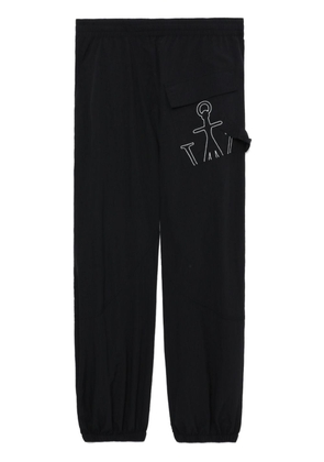 JW Anderson logo-embroidered elasticated-waist track pants - Black