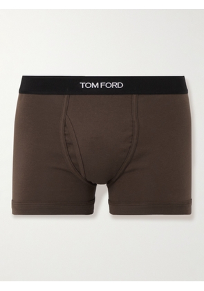 TOM FORD - Stretch-Cotton Boxer Briefs - Men - Brown - S
