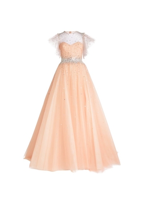 Monique Lhuillier Tulle Embellished Gown