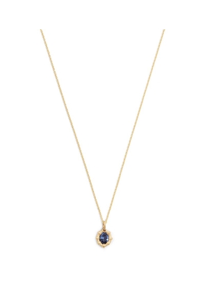 Bleue Burnham Yellow Gold And Sapphire Bamboo Pendant Necklace