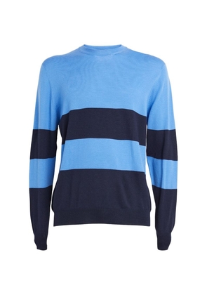 Johnstons Of Elgin Wool Striped Crew-Neck Sweater