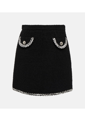 Alessandra Rich Embroidered tweed high-rise miniskirt