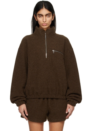 Rier Brown Half-Zip Sweater