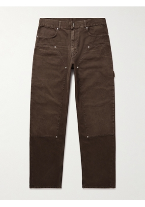 Givenchy - Carpenter Straight-Leg Cotton-Canvas Trousers - Men - Brown - UK/US 28